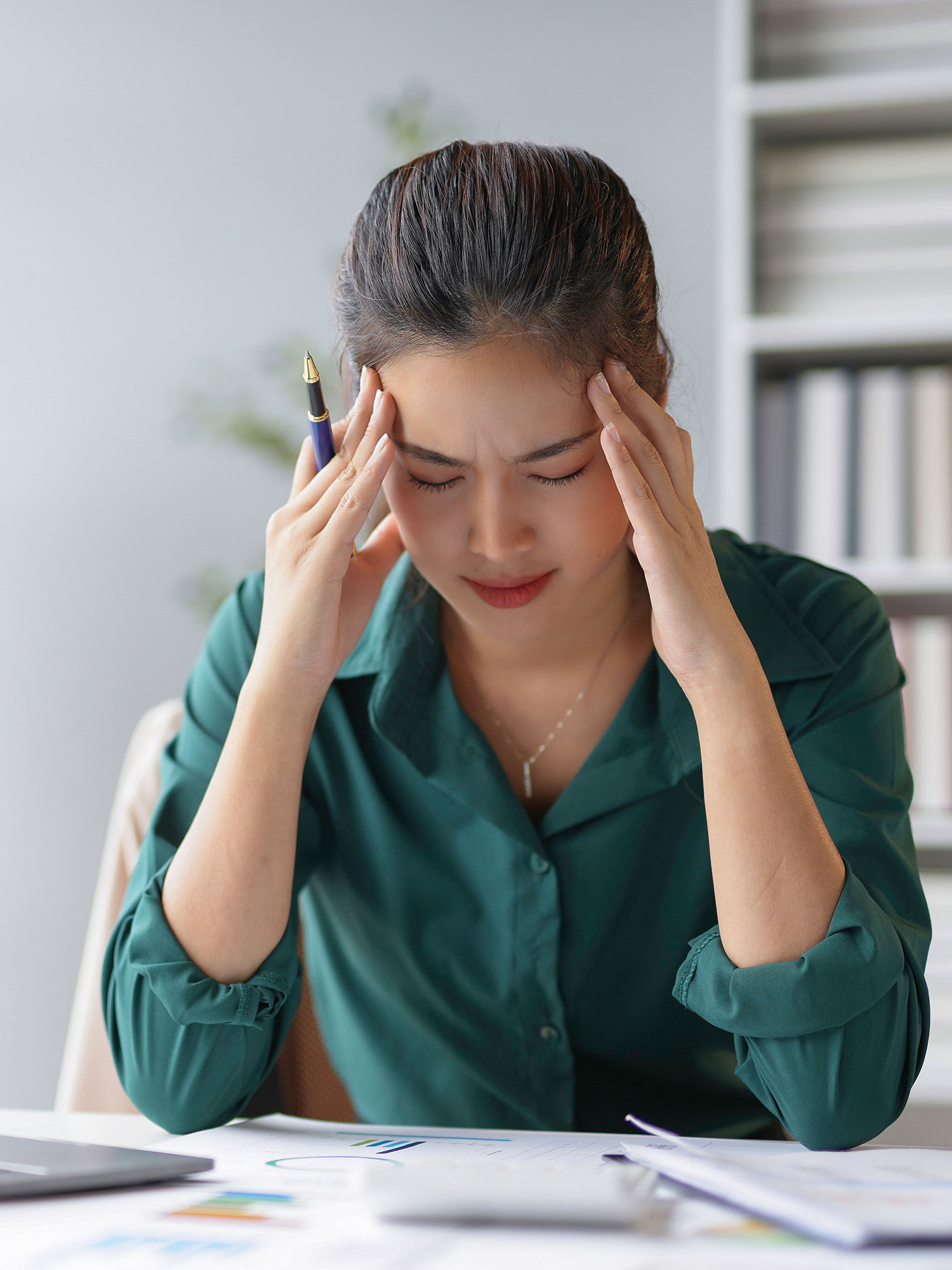 stressed worker stressed worker